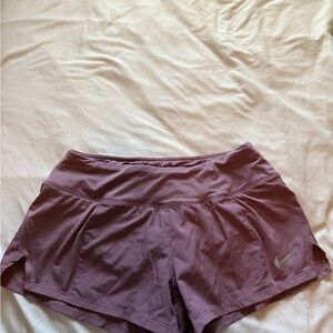 Nike Women's Mauve Athletic Running Shorts with Reflective Swoosh